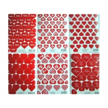 Valentino dienos lipdukai 16x12 Širdelės 12-rūšių